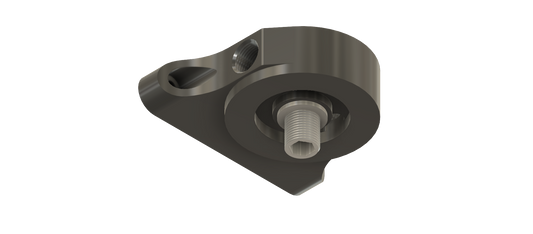 Remote Fuel filter mount, billet aluminum, hard anodized, -08 O-ring fitting, made in the USA