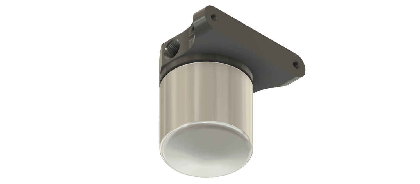 Remote Fuel filter mount, billet aluminum, hard anodized, -08 O-ring fitting, made in the USA, filter included