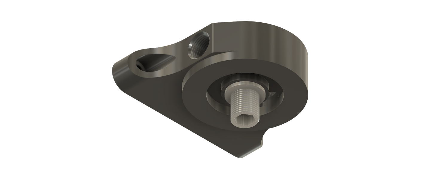 Remote Fuel filter mount, billet aluminum, hard anodized, -08 O-ring fitting, made in the USA 